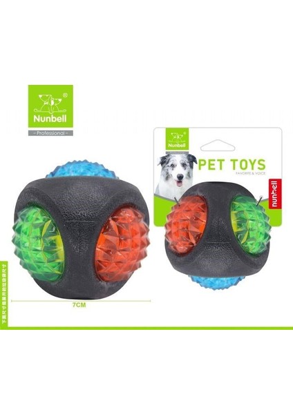 Nunbell Işıklı Kauçuk Köpek Top Oyuncağı 8 cm