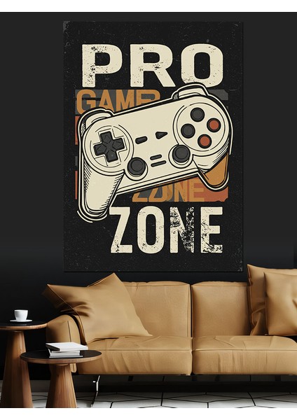 Pro Gamer Zone Afişi Dekoratif Kanvas - Mdf Ahşap Tablo