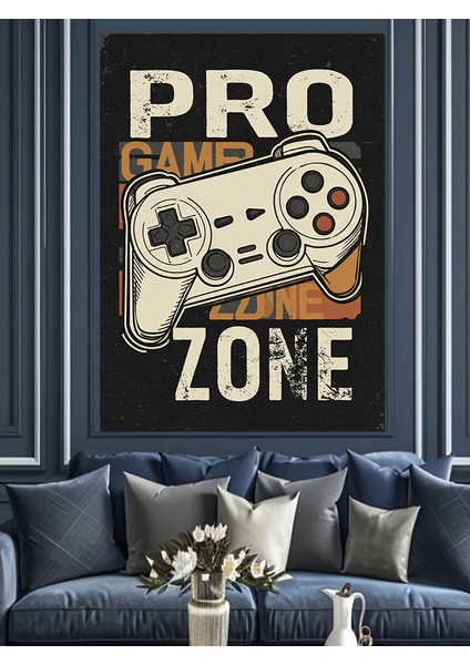 Pro Gamer Zone Afişi Dekoratif Kanvas - Mdf Ahşap Tablo