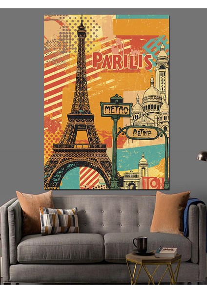 Paris ve Eyfel Posteri Dekoratif Kanvas - Mdf Ahşap Tablo fiyatları
