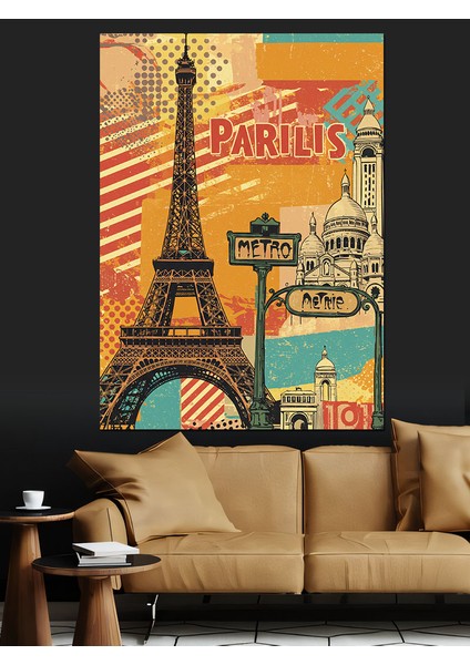Paris ve Eyfel Posteri Dekoratif Kanvas - Mdf Ahşap Tablo fırsatları