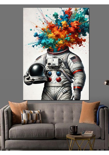Patlayan Astronot Figürü Dekoratif Kanvas - Mdf Ahşap Tablo modelleri