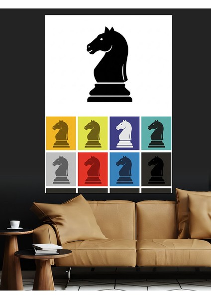 Satranç At Figürü Dekoratif Kanvas - Mdf Ahşap Tablo fiyatları