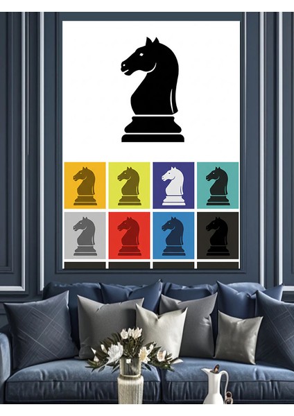 Satranç At Figürü Dekoratif Kanvas - Mdf Ahşap Tablo modelleri