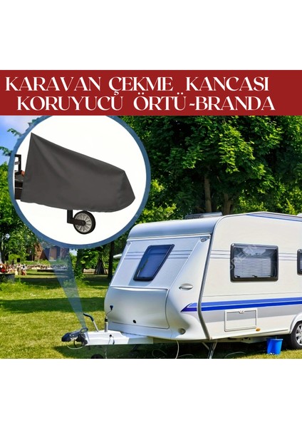 Siyah Karavan Çekme Kancası Koruyucu Örtü, Karavan Birleşim Yeri Koruma Kılıfı, Su Geçirmez, Toz ve Kir Önleyici Branda