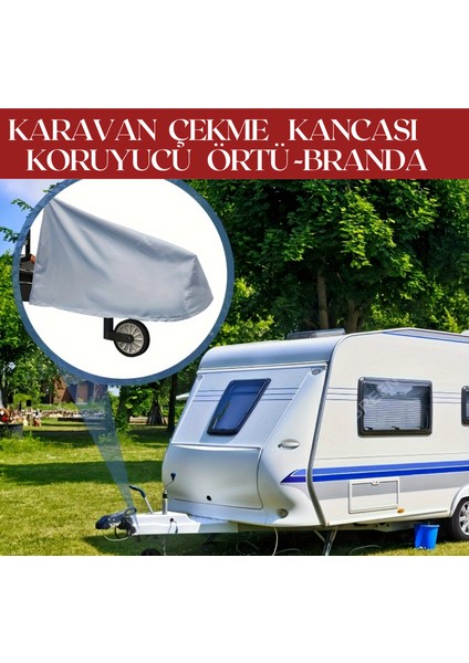 Gri Karavan Çekme Kancası Koruyucu Örtü, Kaplin Kılıfı, Karavan Birleşim Yeri Koruma Kılıfı, Su Geçirmez, Toz ve Kir Önleyici Branda