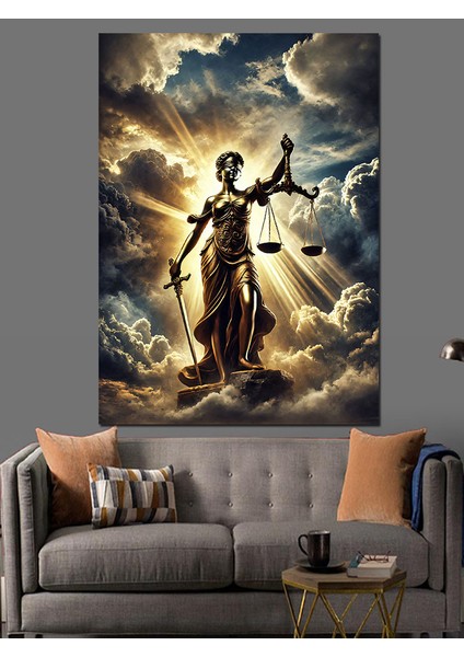 Adalet Tanrıçası Heykeli Dekoratif Kanvas - Mdf Ahşap Tablo modelleri