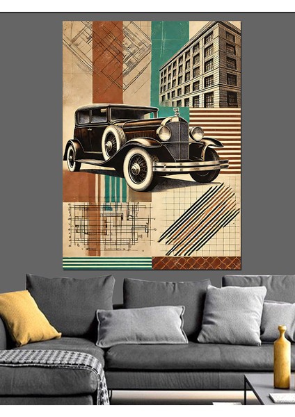 Retro Klasik Araba Dekoratif Kanvas - Mdf Ahşap Tablo fırsatları