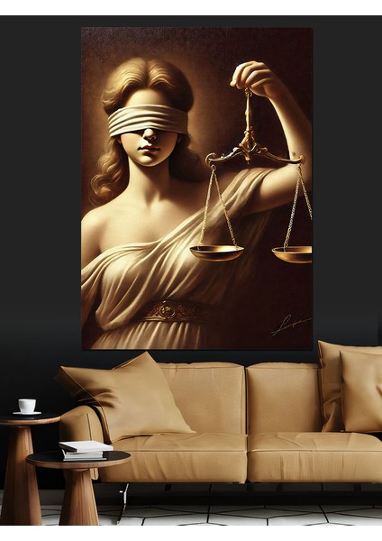 Adalet Tanrıçası ve Denge Dekoratif Kanvas - Mdf Ahşap Tablo fiyatları