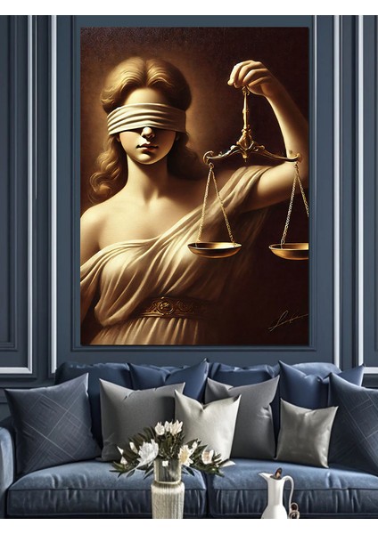 Adalet Tanrıçası ve Denge Dekoratif Kanvas - Mdf Ahşap Tablo modelleri