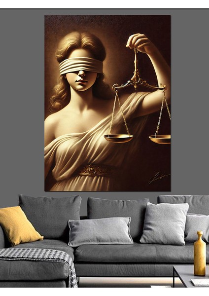 Adalet Tanrıçası ve Denge Dekoratif Kanvas - Mdf Ahşap Tablo fırsatları