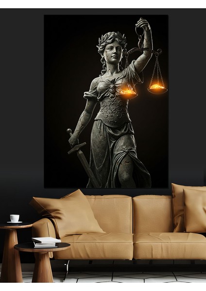 Adalet Tanrıçası ve Terazi Dekoratif Kanvas - Mdf Ahşap Tablo modelleri