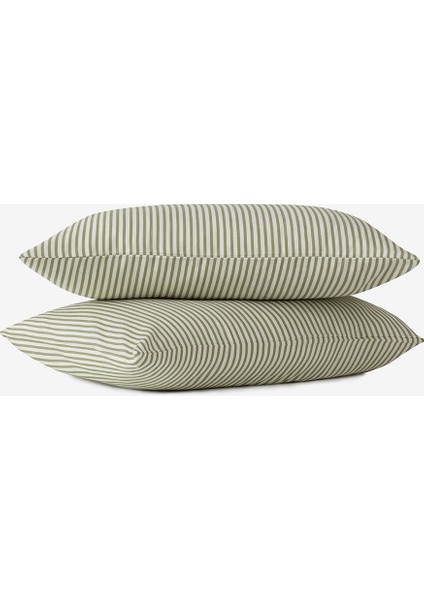 Thin Line Saten Yastık Kılıfı 2'li Siyah 50 x 70