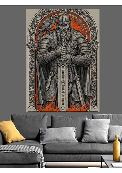 Viking ve Antik Güç Dekoratif Kanvas - Mdf Ahşap Tablo