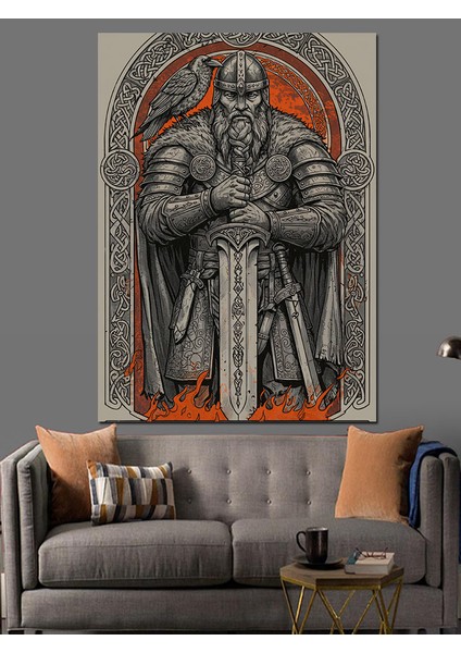 Viking ve Antik Güç Dekoratif Kanvas - Mdf Ahşap Tablo