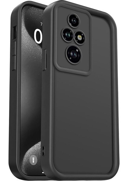 Honor 200 Kılıf Kamera Korumalı Yumuşak Dokulu Darbe Emici Siyah Silikon Kapak