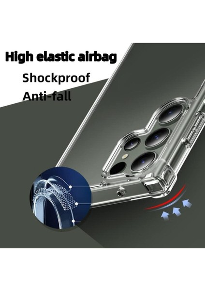 Samsung Galaxy S24 Ultra Kılıf Antishock Darbe Emici Kamera Korumalı Esnek Şeffaf Silikon Kapak
