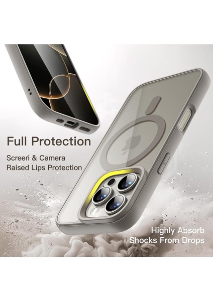 Apple iPhone 16 Pro Max Uyumlu Kılıf Magsafe Wireless Şarj Özellikli Tam Koruma Renkli Sert Kapak