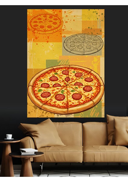 Pizza Dilimi ve Sanatsal Yaklaşım Dekoratif Kanvas - Mdf Ahşap Tablo modelleri