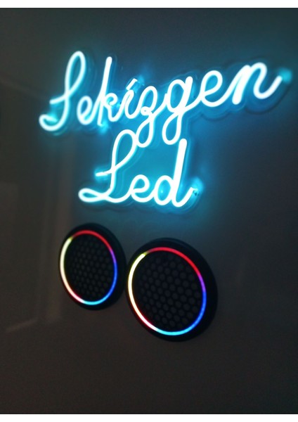 Piksel Neon Ledli Sese Duyarlı 20'lik Midrange Kapağı 1 Takım 2 Kapak Bluetooth Telefon Kontrol