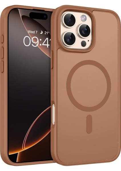 Apple iPhone 16 Pro Max Kılıf Kamera Çıkıntılı Magsafe Şarj Destekli Hassas Tuşlu Yumuşak Mat Kapak