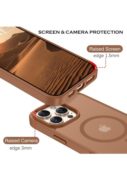 Apple iPhone 16 Pro Max Kılıf Kamera Çıkıntılı Magsafe Şarj Destekli Hassas Tuşlu Yumuşak Mat Kapak