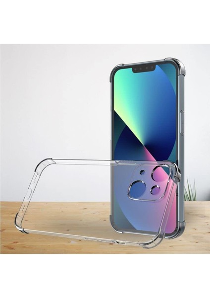 Apple iPhone 14 Plus Kılıf Antishock Darbe Emici Kamera Korumalı Yumuşak Esnek Şeffaf Silikon Kapak