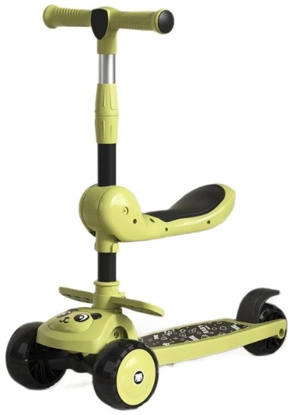 Çocuk Scooter 1-3-6-8 Yaş Erkek ve Kadın Bebek Katlanır Flaş Büyük Tekerlekli Yo-Yo (Yurt Dışından)