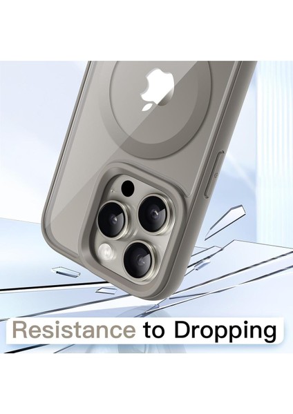 Apple iPhone 15 Pro Max Uyumlu Kılıf Magsafe Wireless Şarj Özellikli Tam Koruma Renkli Sert Kapak
