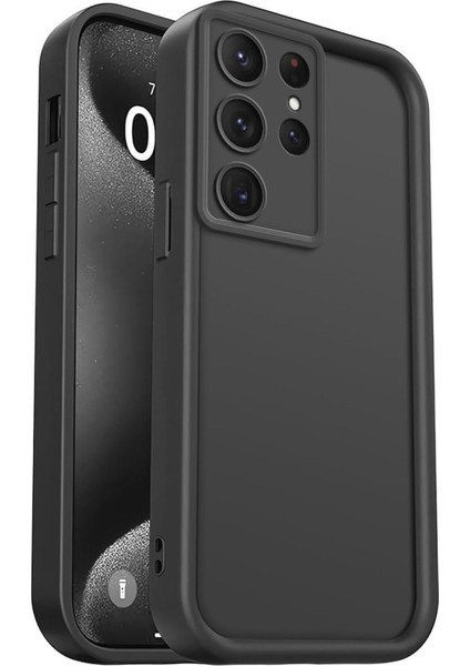 Samsung Galaxy S25 Ultra Kılıf Kamera Korumalı Yumuşak Dokulu Darbe Emici Siyah Silikon Kapak
