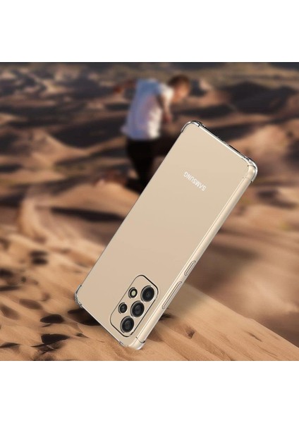 Samsung Galaxy A32 Kılıf Antishock Darbe Emici Kamera Korumalı Yumuşak Esnek Şeffaf Silikon Kapak