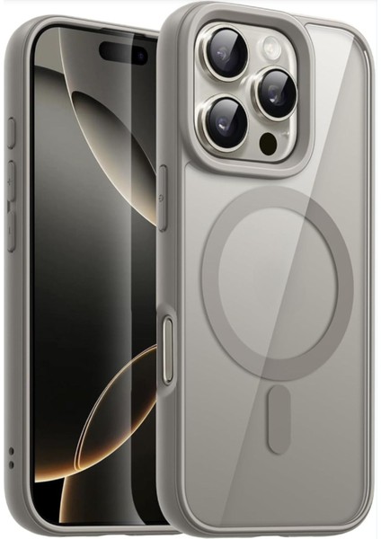 Apple iPhone 16 Pro Uyumlu Kılıf Magsafe Wireless Şarj Özellikli Tam Koruma Renkli Sert Kapak