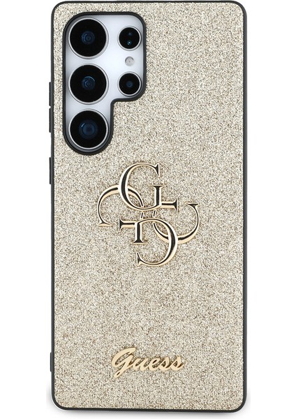 Galaxy S25 Ultra Kılıf Guess Orjinal Lisanslı 4g Büyük Metal Logolu Glitter Kapak Gold