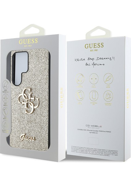 Galaxy S25 Ultra Kılıf Guess Orjinal Lisanslı 4g Büyük Metal Logolu Glitter Kapak Gold indirimleri