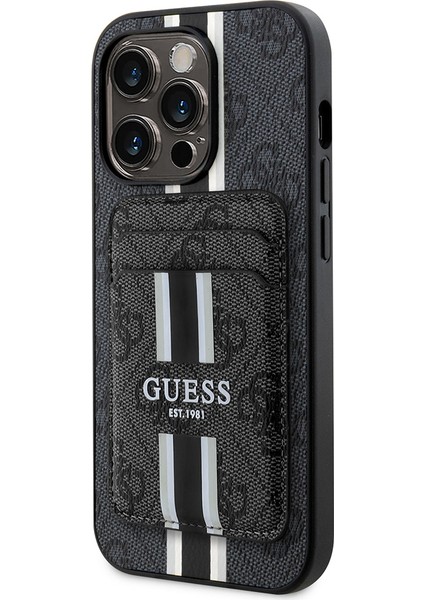 iPhone 14 Pro Max Kılıf Guess Lisanslı Magsafe Özellikli 4g Desenli Çizgili Kartlıklı Kapak Siyah fırsatları