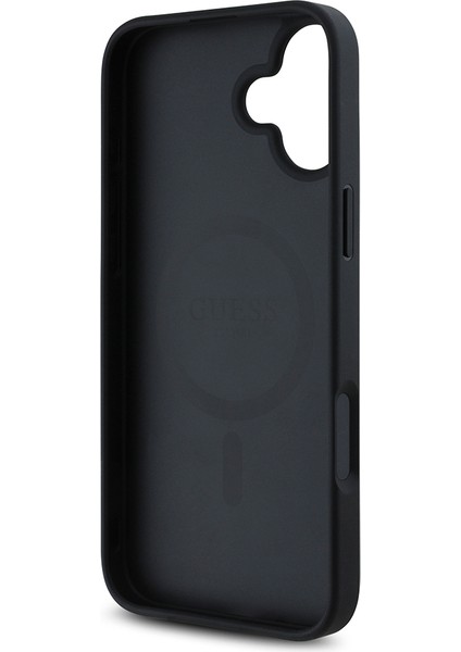 iPhone 16 Kılıf Guess Orjinal Lisanslı Magsafe Şarj Özellikli Yazı Logolu Circle Classic Kapak Siyah fırsatları