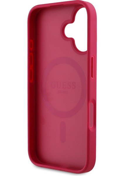 iPhone 16 Kılıf Guess Lisanslı Magsafe Özellikli Taneli Çiçek Tasarımlı Metal Logolu Kapak Fuşya fırsatları