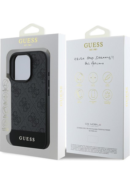 iPhone 16 Pro Max Kılıf Guess Orjinal Lisanslı Pu Deri Şerit Logo Dizaynlı Kapak Siyah indirimleri