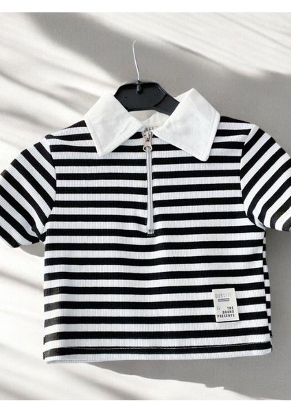 Kız Çocuk Polo Yaka Çizgili T-Shirt fiyatları