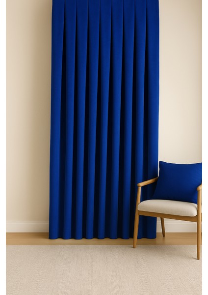 Barcelona Kadife Dokulu Fon Perde Parlament (Pilesiz)