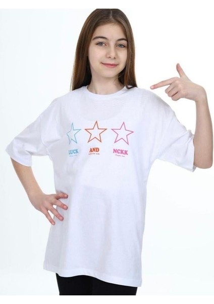 Kız Çocuk Yıldız Baskılı Tshirt
