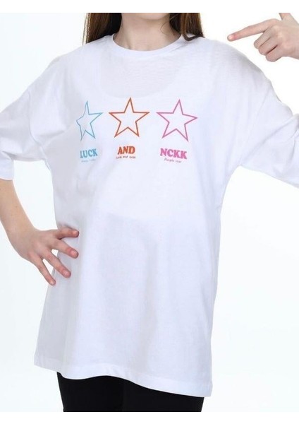 Kız Çocuk Yıldız Baskılı Tshirt