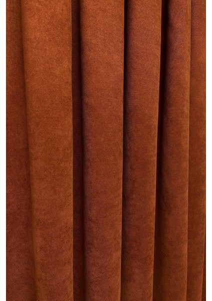 Barcelona Kadife Dokulu Fon Perde Kiremit (Pilesiz) modelleri