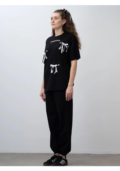 Kız Çocuk Fiyonk Detaylı Oversize T-Shirt fırsatları