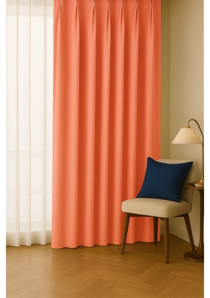 Barcelona Kadife Dokulu Fon Perde Yavruağzı (Pilesiz) fiyatları