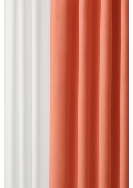 Barcelona Kadife Dokulu Fon Perde Yavruağzı (Pilesiz) modelleri