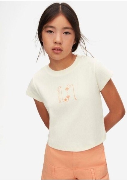 Kız Çocuk Pamuklu Yarım Kol Tshirt modelleri