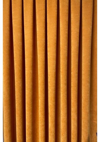 Barcelona Kadife Dokulu Fon Perde Turuncu (Pilesiz) fırsatları