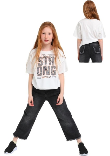 Kız Çocuk Pamuklu Rahat Kesim Strong Tshirt fırsatları