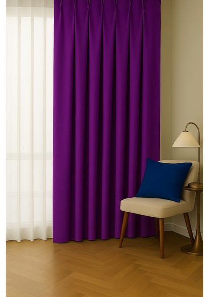 Barcelona Kadife Dokulu Fon Perde Mor (Pilesiz) fiyatları